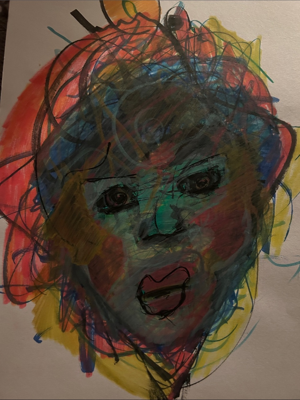 Abstract Multicolor Portrait Art ORIGINAL- NO MORE DECEPTIONS